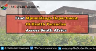 Mpumalanga Department of Health Vacancies